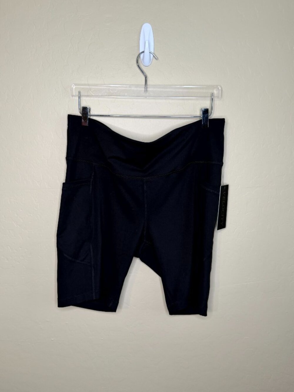 Velocity Active Black Stretch Biker Shorts 2X #44 - Picture 2 of 6